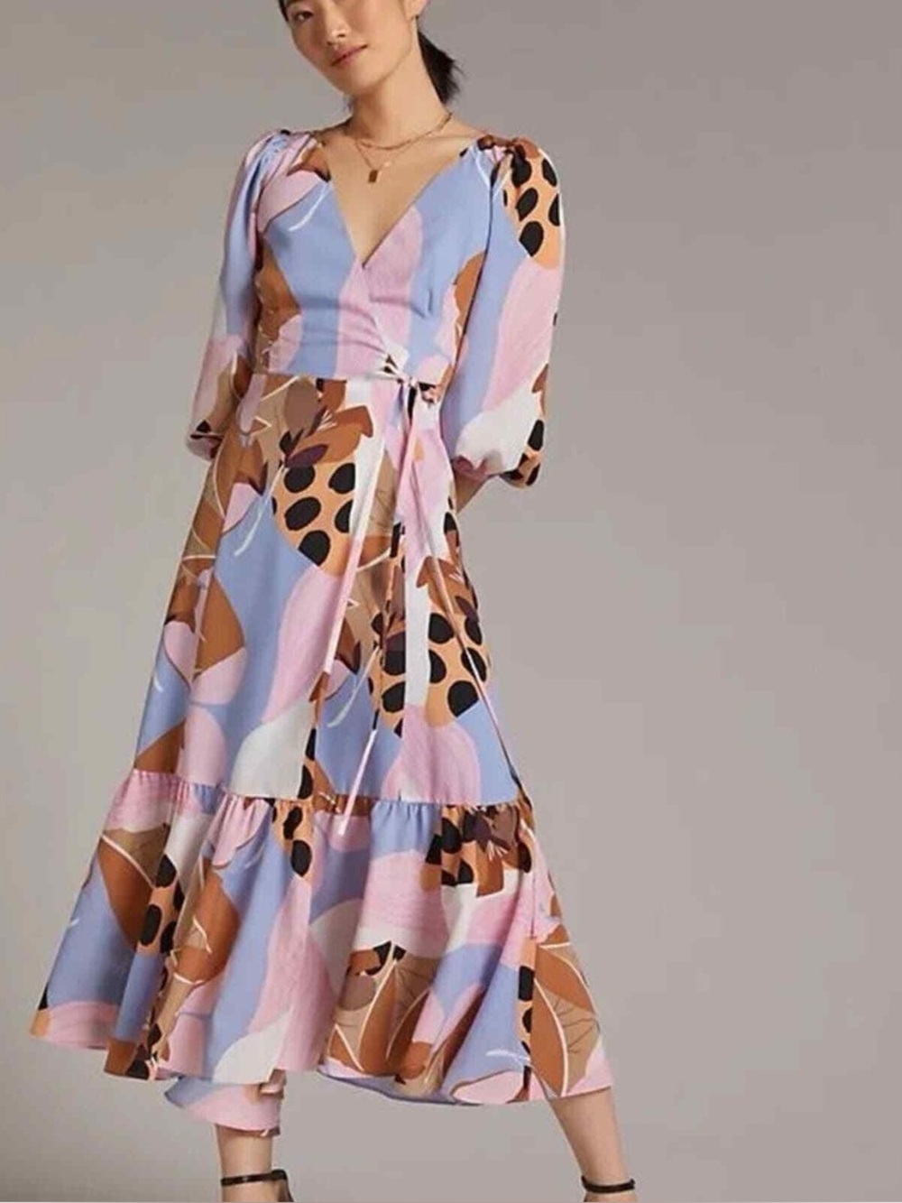 Anthropologie Hutch Bloom Midi Wrap Dress